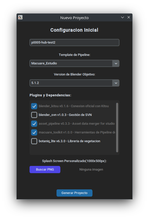 Macuare Hub - TD Project Builder Wizard